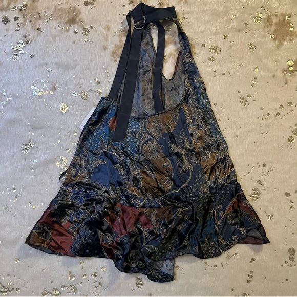 NWT Free People XS Satin Lady Love Tunic Top Halter Dress - Picture 7 of 8